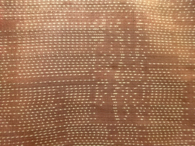 アンティーク　重ね色紙模様織出し本場泥大島紬着物